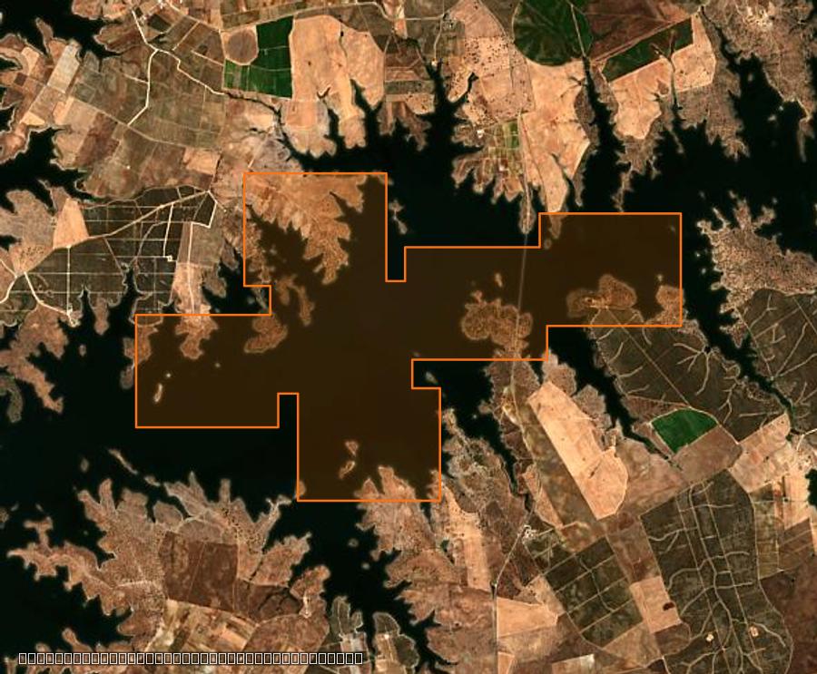 Contour de la zone brûlée de Póvoa de São Miguel (PT), tracé sur l'imagerie satellite
