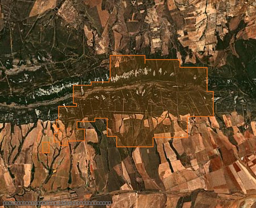 Contour de la zone brûlée de Retuerta del Bullaque (ES), tracé sur l'imagerie satellite