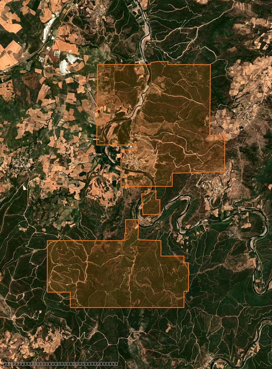 Contour de la zone brûlée de Susurluk (TR), tracé sur l'imagerie satellite