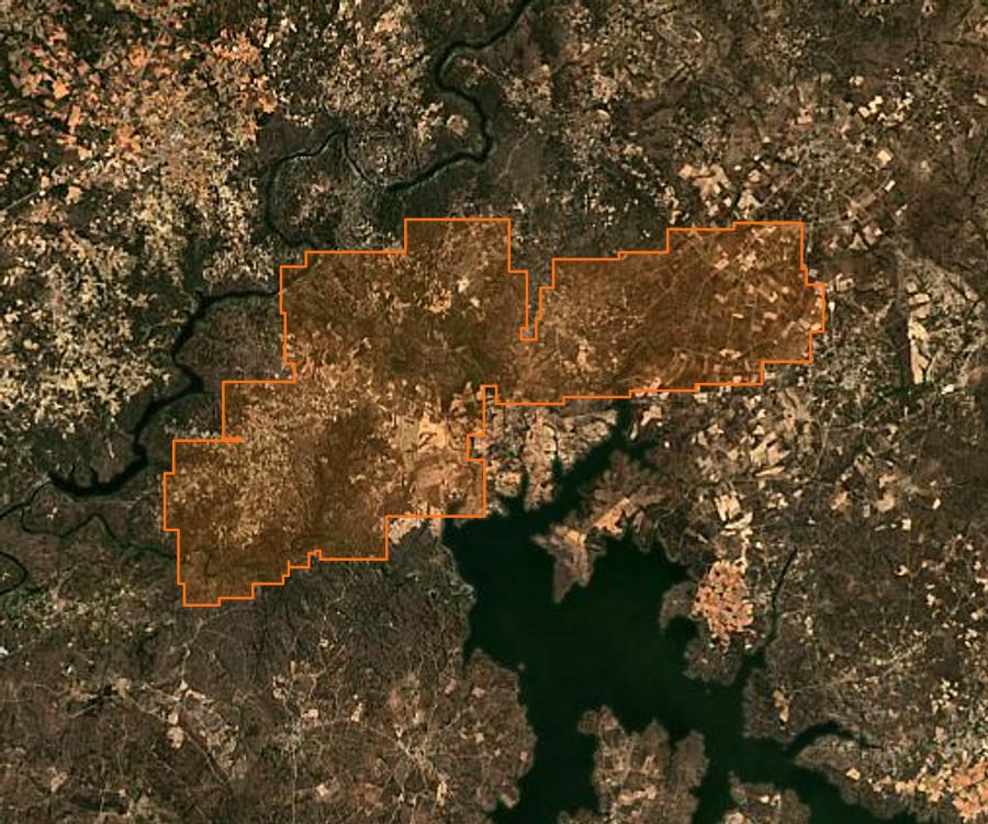 Contour de la zone brûlée de Fermoselle (ES), tracé sur l'imagerie satellite