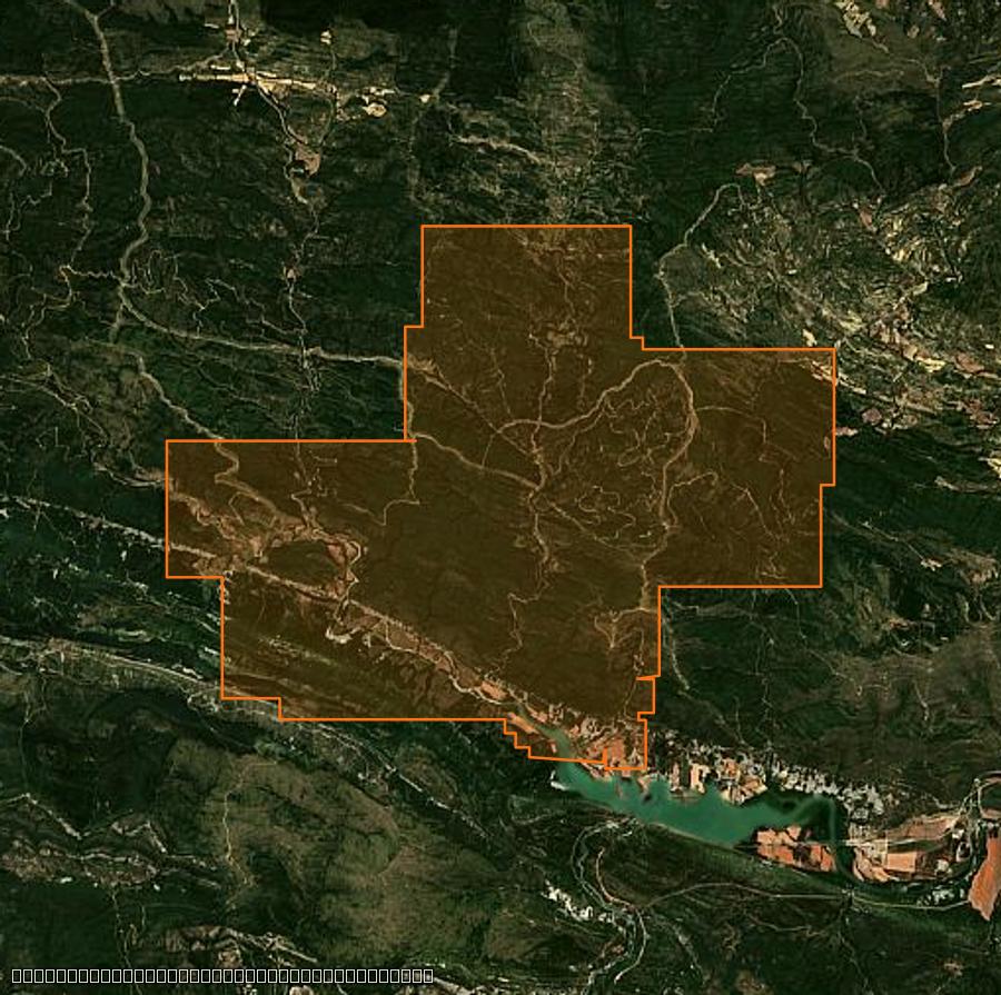 Contour de la zone brûlée de Bailo (ES), tracé sur l'imagerie satellite