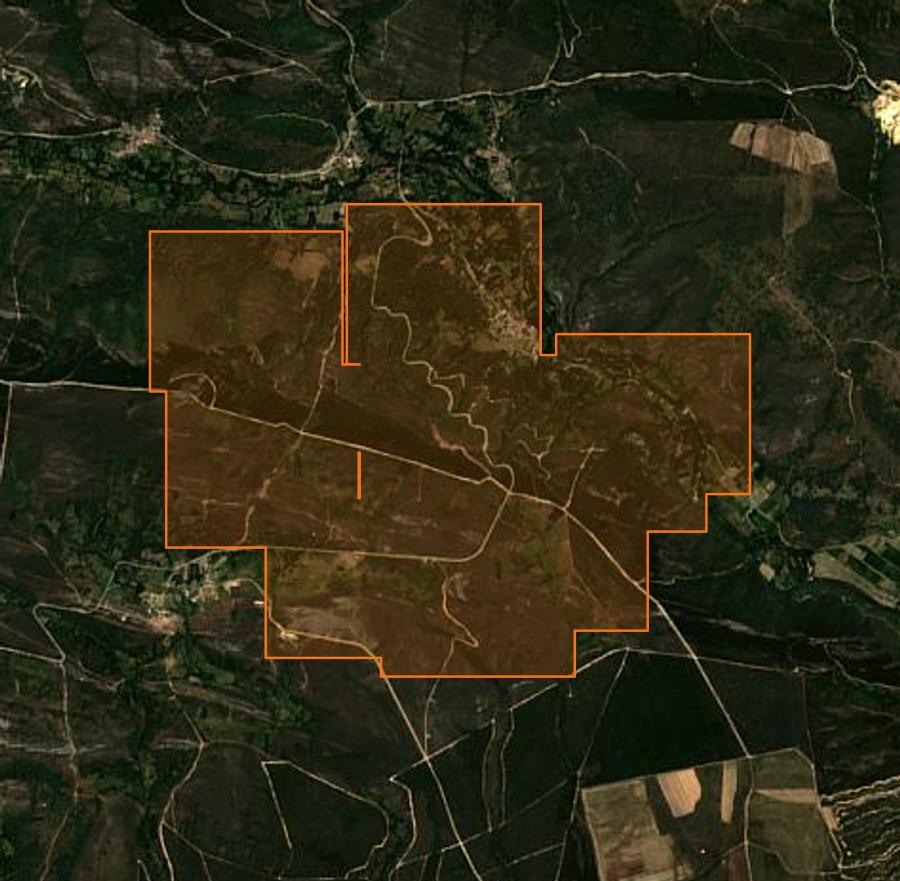 Contour de la zone brûlée de Valdesamario (ES), tracé sur l'imagerie satellite