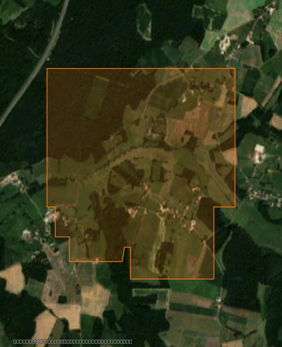 Outline of the burned area near Augea, drawn over satellite imagery