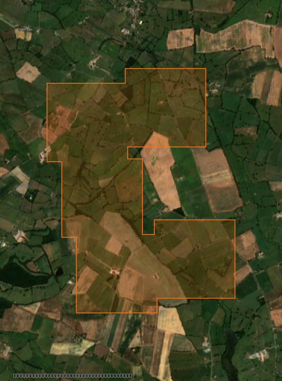 Umriss der Brandfläche bei Franchesse, gezeichnet auf Satellitenbilder