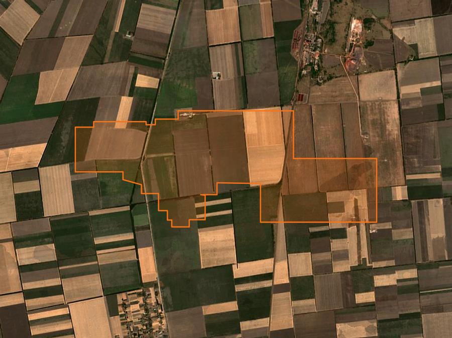 Contour de la zone brûlée de Малобілозерська сільська громада (UA), tracé sur l'imagerie satellite